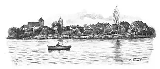 Historical drawing of Preetz around 1895