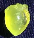Carved yellow prehnite pendant, 2.4&nbsp;cm × 1.8&nbsp;cm, 5.5 grams