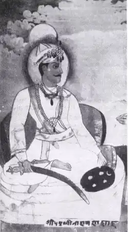 Prithvi Narayan Shah of Nepal in daura shalwar.