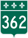 Route 362 marker