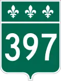 Route 397 marker