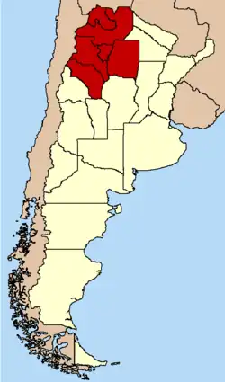 Location of the Argentine Northwest
