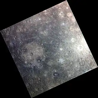 Regional color view with Rembrandt at left and Amaral at right, with bright rays