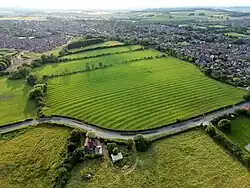 A ridge and furrow field to the west of Castle Hill road