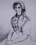 Alexander's drawing of Beatrice di Pian degli Ontani