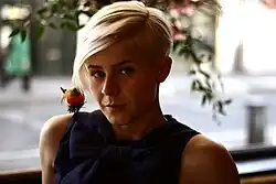 Robyn, looking directly at the camera