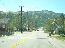 The small community of Rock Creek & the bridge over its namesake creek in the middle of the image.