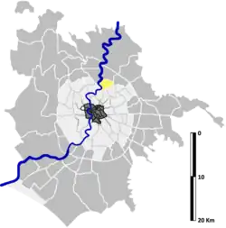 Position of the zona within the city