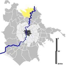 Position of the zona within the city