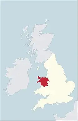 Location within England and Wales