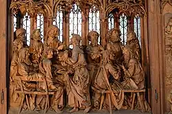 Detail of the Last Supper from Tilman Riemenschneider's Altar of the Holy Blood, 1501–05, Rothenburg ob der Tauber, Germany