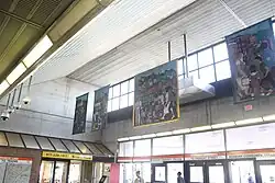 Vinyl canvas banners by Susan Thompson for Roxbury Crossing, Boston MA for the MBTA