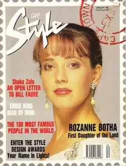 Botha on the cover of Style, February 1987