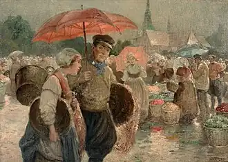 Markttag 1930, oil painting, 56 x 75&nbsp;cm