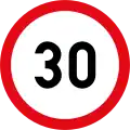 Speed limit of 30 km/h