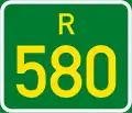 Regional route R580 shield