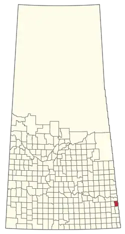 Location of the RM of Moosomin No. 121 in Saskatchewan