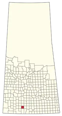 Location of the RM of Pinto Creek No. 75 in Saskatchewan