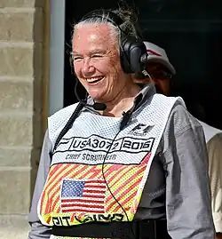 Photograph of Suzanne Royce at the 2016 US Grand Prix.