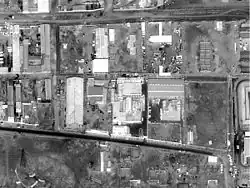 A U.S. reconnaissance satellite image of the Al-Shifa pharmaceutical factory, attributed to KH-11 Block 3.