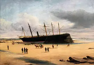 SS Great Britain stranded ashore in 1846