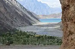 Sadpara lake view from village in Skardu