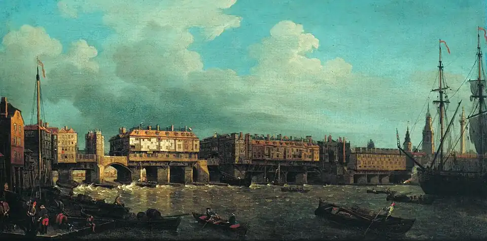 Old London Bridge, 1758