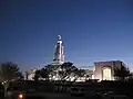 San Antonio Temple at night.