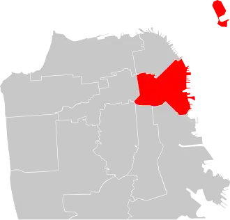 Treasure Island is the northernmost area of San Francisco's District 6