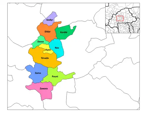 Godyr Department location in the province