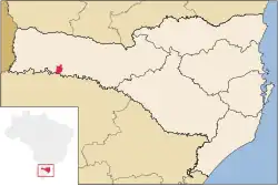 Location of Guatambu in Santa Catarina state