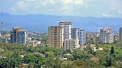 The city skyline of Santiago de los Caballeros, Dominican Republic.