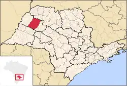 Location of the Microregion of Araçatuba