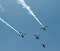 Canisters are used to produce white smoke during air displays