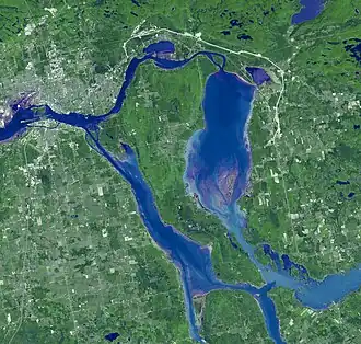 Satellite view of Sugar Island