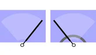 Fig. 8: Obsolete design, found on some older fire trucks, utility vehicles and military vehicles, (e.g. ZIL-131, some school buses; same design on single windscreen for Jeep Wrangler YJ