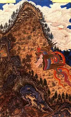 Tabriz, c.1370, Abduction of Zal by the Simurgh