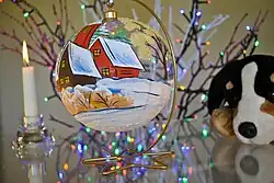 Hand-painted glass bauble