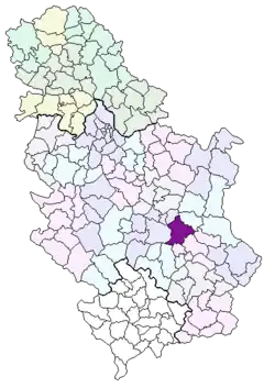 Municipality of Aleksinac in Serbia
