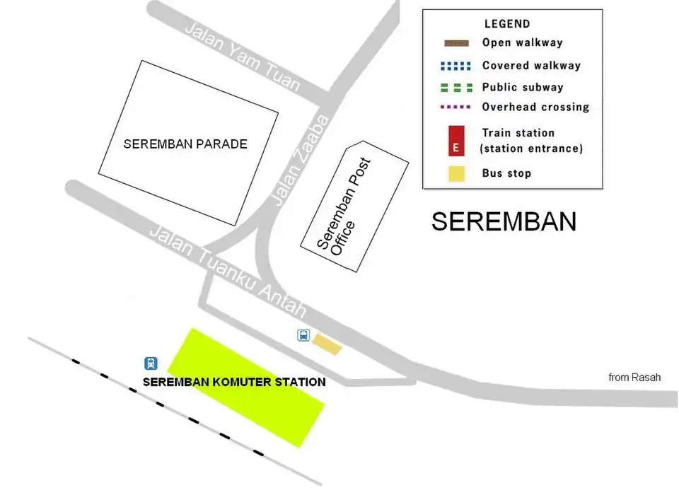 Location map of Seremban railway station