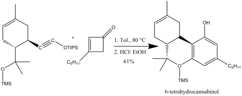 Scheme 17: Synthesis of Δ-6-tetrahydrocannabinol via a Benzannulatio