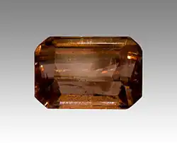 Cut siderite from Minas Gerais, Brazil. Size: 5&nbsp;mm ×&nbsp;3.2&nbsp;mm (0.20&nbsp;in ×&nbsp;0.13&nbsp;in)