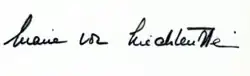 Marie Kinsky's signature