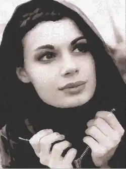 The photograph at left vectorized with RaveGrid, 1.64&nbsp;MB