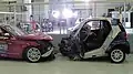 The Fortwo, crashed into a Mercedes-Benz C-Class