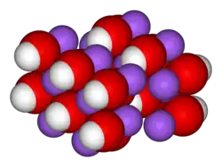 Unit cell, spacefill model of sodium hydroxide