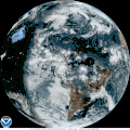 Animation of the Moon's shadow moving across Earth; captured from the GOES-16 satellite.