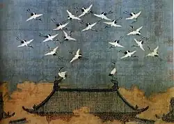 Song dynasty painting of Kaifeng palace rooftop.
