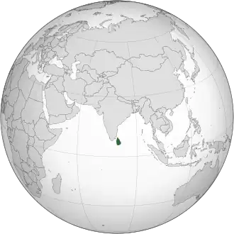 Location of Ceylon