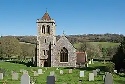 St Michael and All Angels seen from the north east with the tower